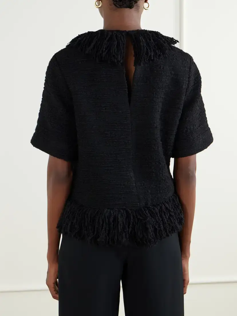 LIBEROWE Fringed Wool-blend Tweed Top | Thumbnail 3 LIBEROWE Fringed Wool-blend Tweed Top | Thumbnail 3