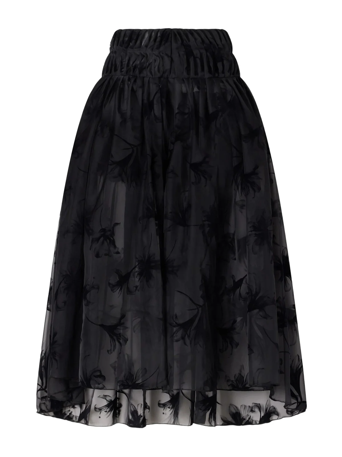 Rebecca Pleated Flocked Organza Midi Skirt Rebecca Pleated Flocked Organza Midi Skirt