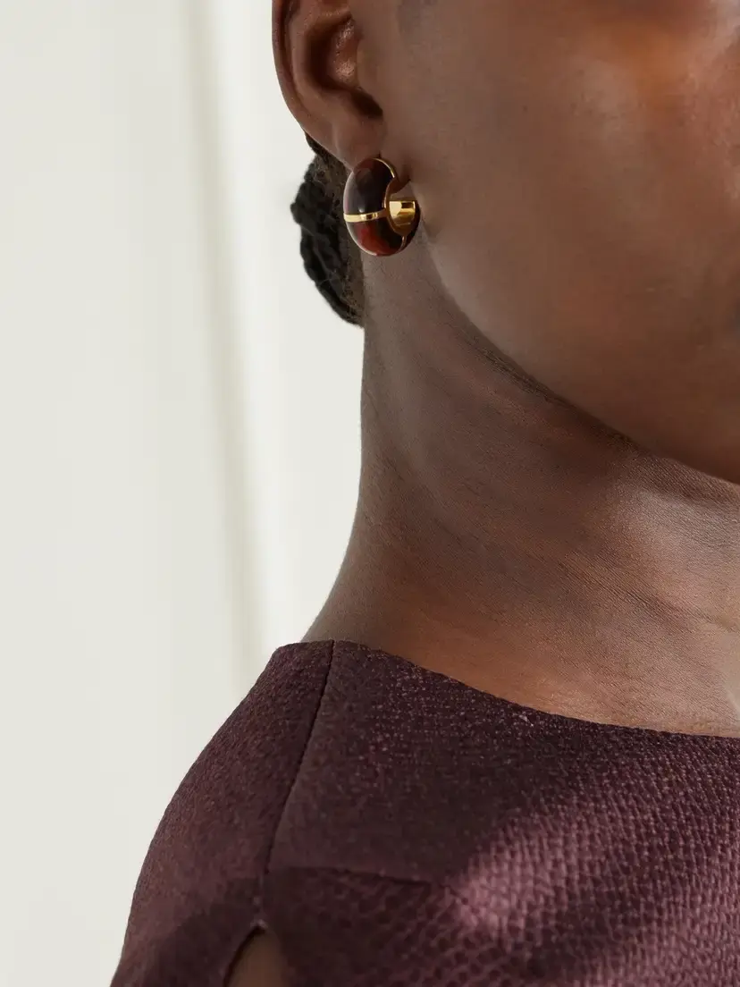 Lizzie Fortunato Zellige Gold-tone Tiger's Eye Earrings | Thumbnail 2