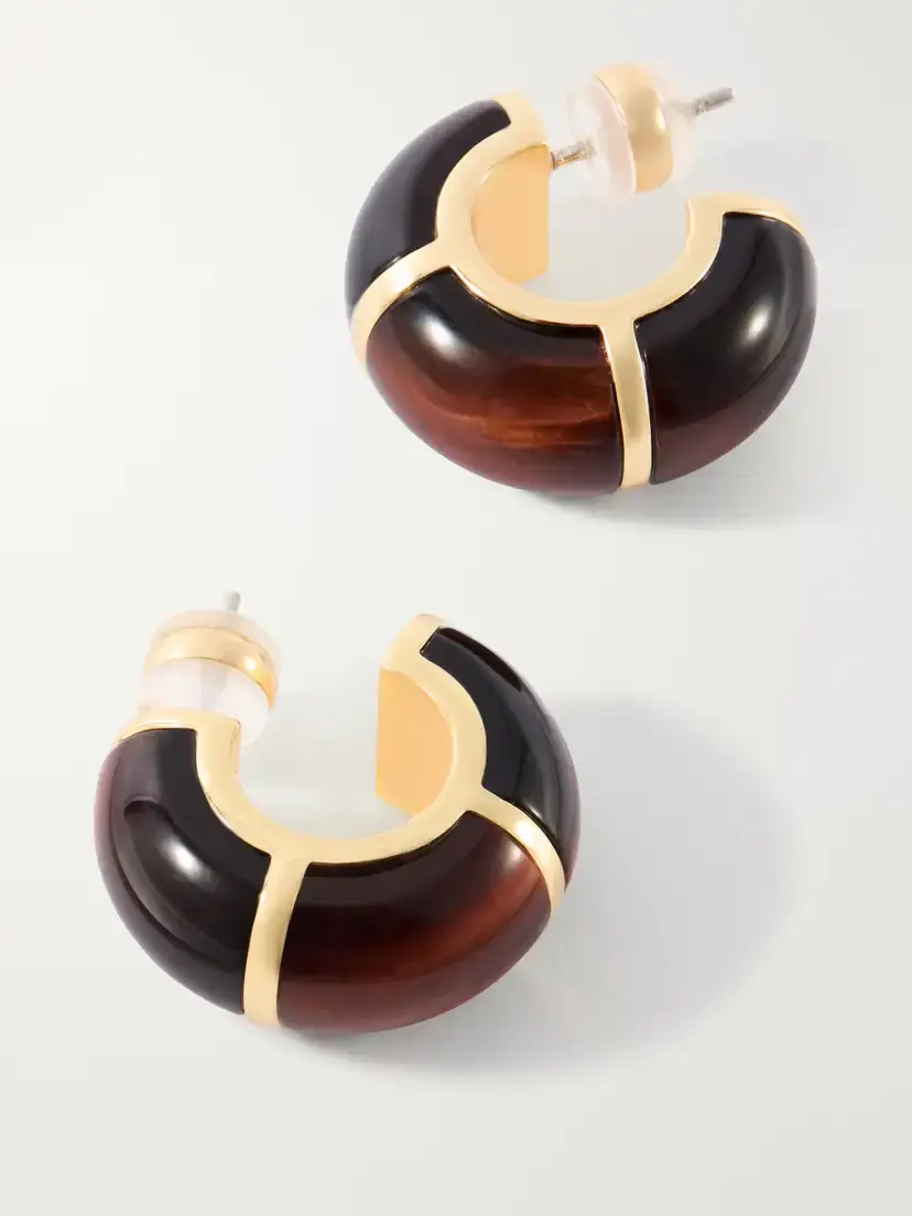 Lizzie Fortunato Zellige Gold-tone Tiger's Eye Earrings | Thumbnail 3