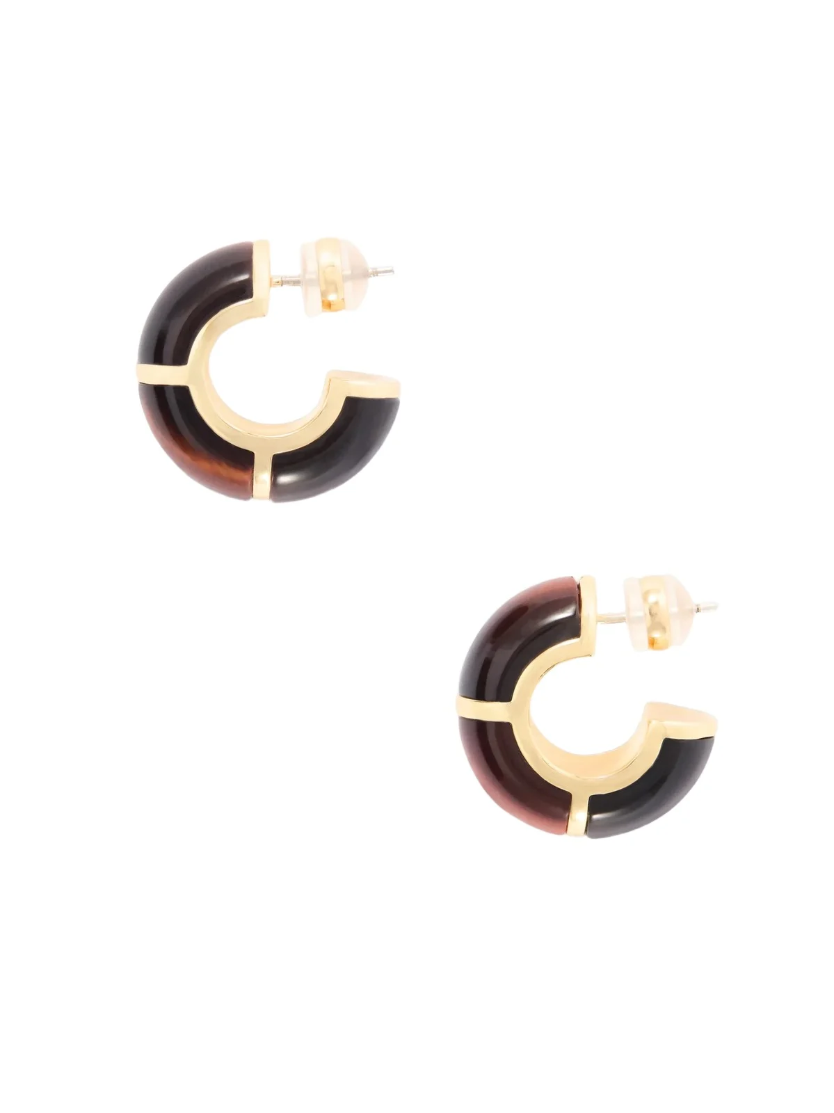 Zellige Gold-tone Tiger's Eye Earrings