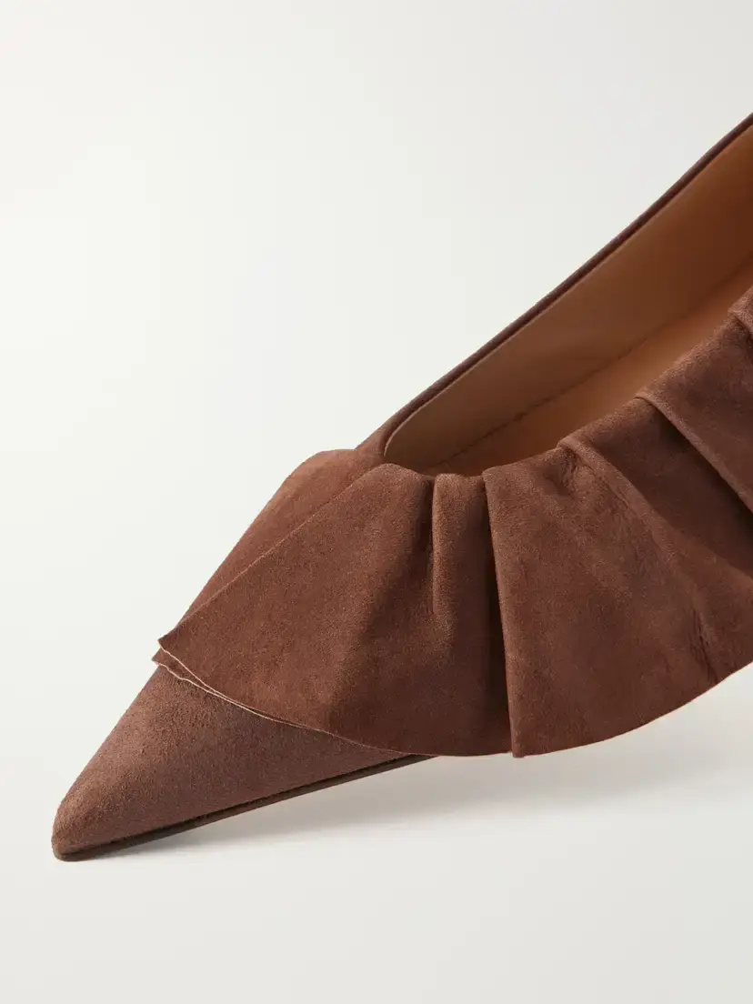 JW Anderson Ruffled Nubuck-trimmed Suede Ballet Flats | Thumbnail 5 JW Anderson Ruffled Nubuck-trimmed Suede Ballet Flats | Thumbnail 5