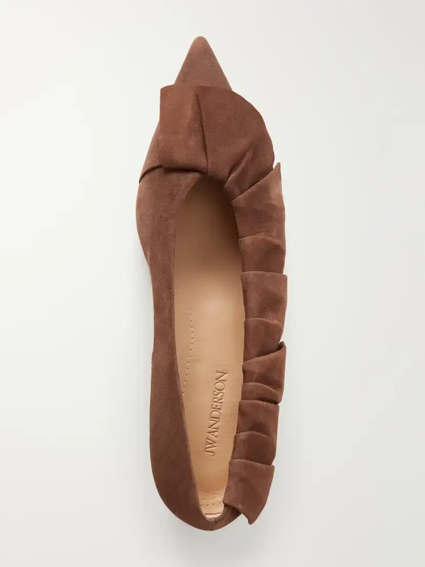 JW Anderson Ruffled Nubuck-trimmed Suede Ballet Flats | Thumbnail 6 JW Anderson Ruffled Nubuck-trimmed Suede Ballet Flats | Thumbnail 6