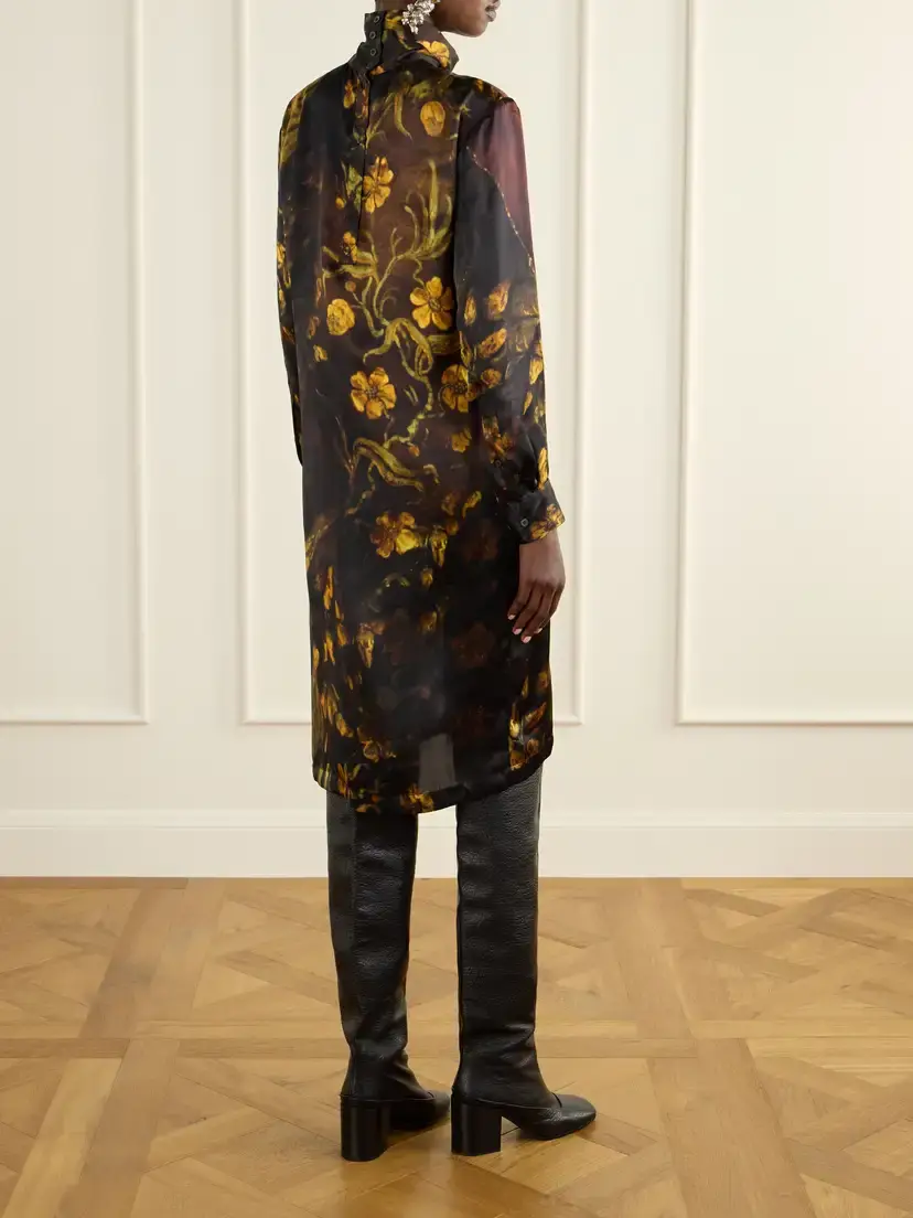 Dries Van Noten Floral-print Silk Knee-length Dress | Thumbnail 3 Dries Van Noten Floral-print Silk Knee-length Dress | Thumbnail 3