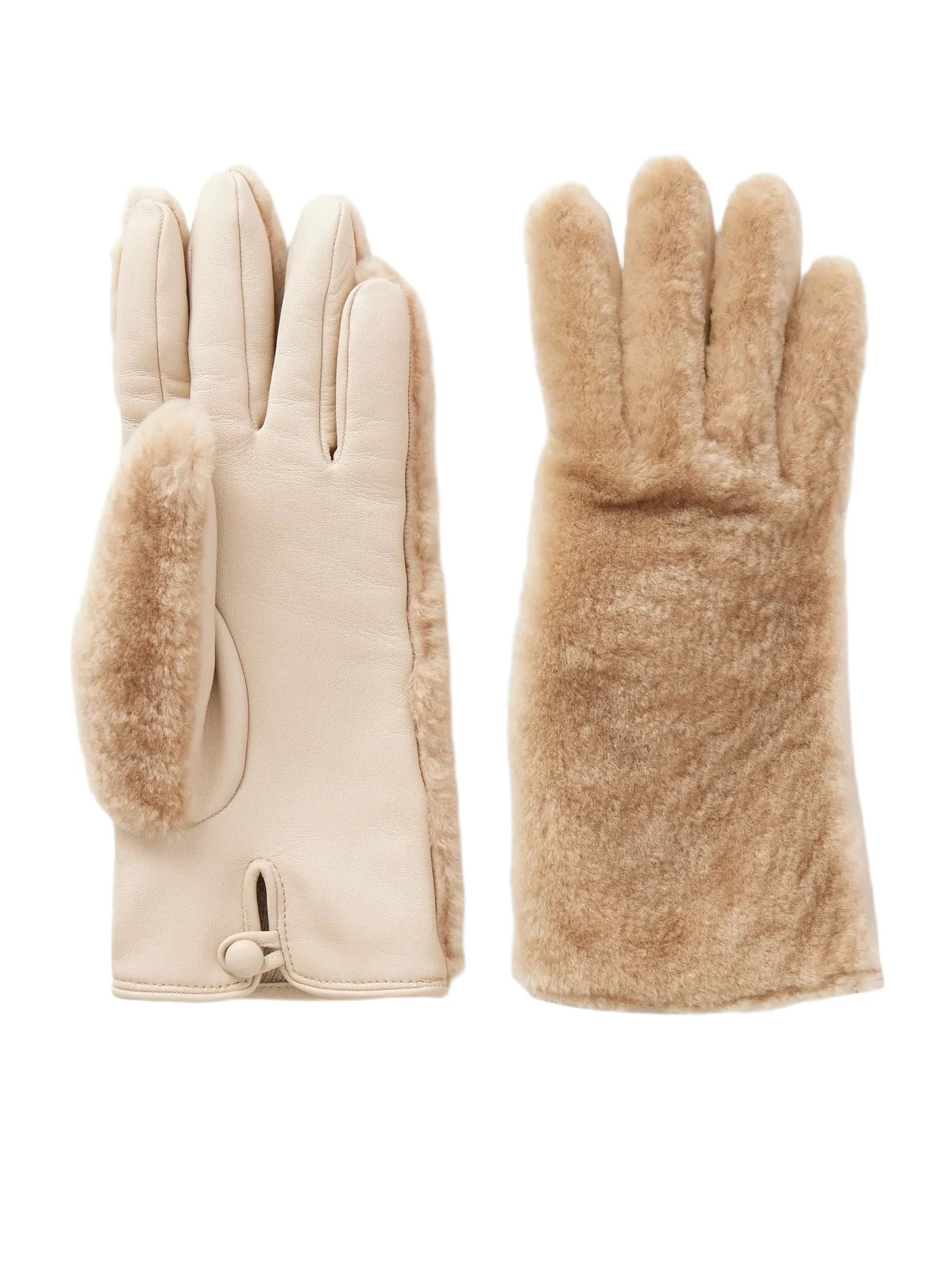 Gabriela Hearst Eglantina Leather-trimmed Shearling Gloves