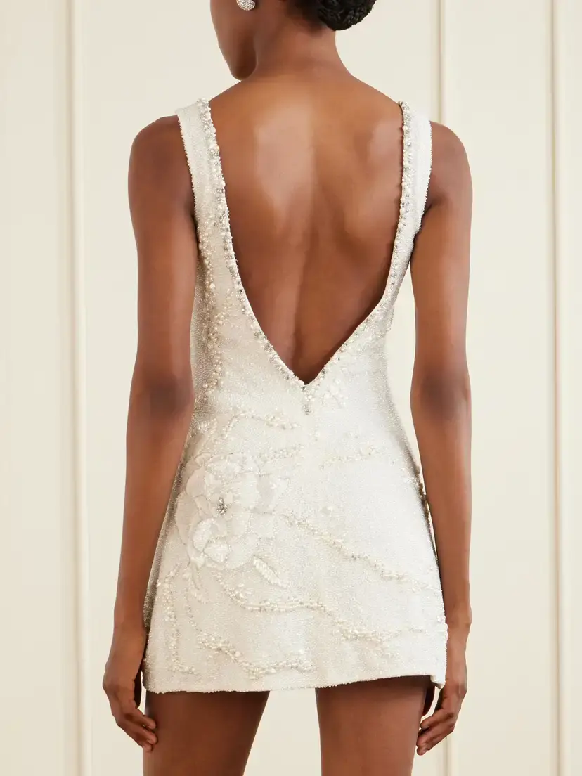 Clio Peppiatt Peony Embellished Stretch-tulle Mini Dress | Thumbnail 3
