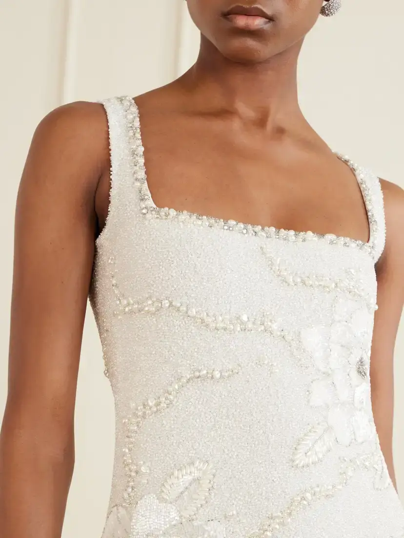 Clio Peppiatt Peony Embellished Stretch-tulle Mini Dress | Thumbnail 4