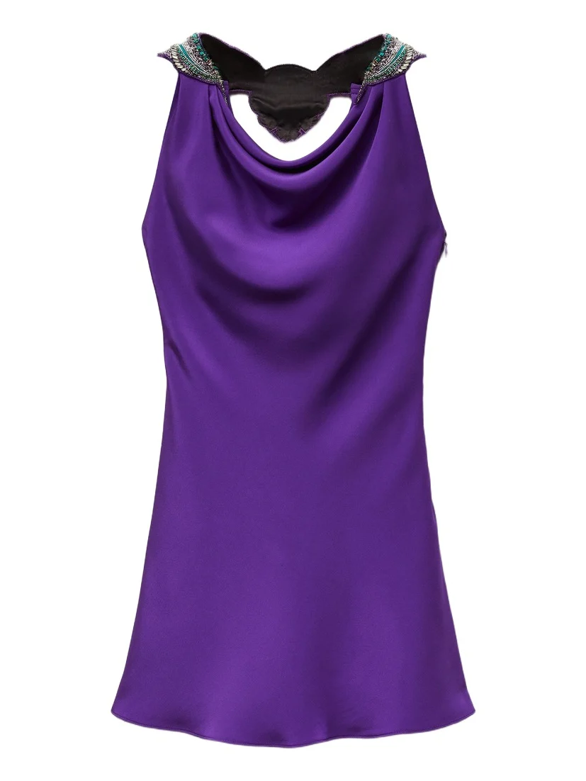 Versace Embroidered Silk Mini Dress