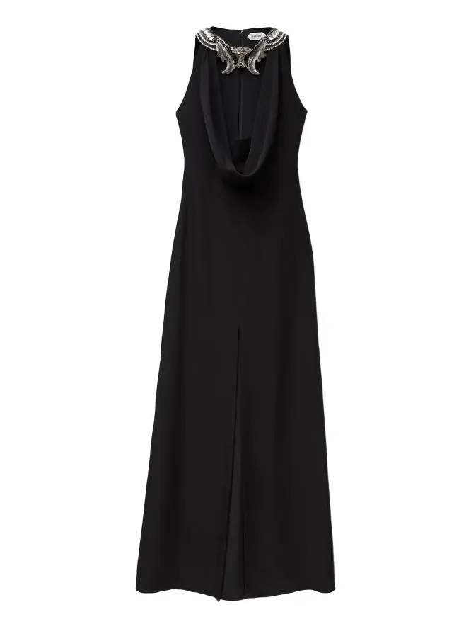 Embroidered Silk Gown