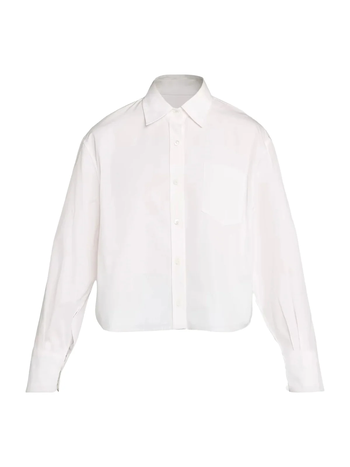 Button Sleeve Cropped Shirt Button Sleeve Cropped Shirt
