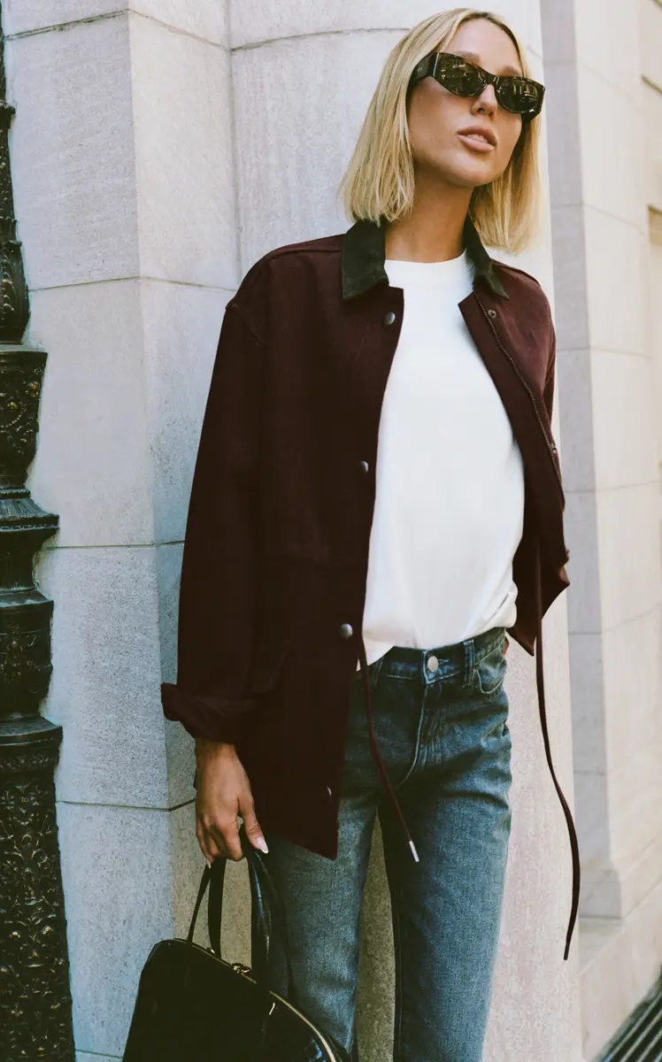 DL1961 x Olympia of Greece Exclusive Cinched Denim Barn Jacket | Thumbnail 3 DL1961 x Olympia of Greece Exclusive Cinched Denim Barn Jacket | Thumbnail 3