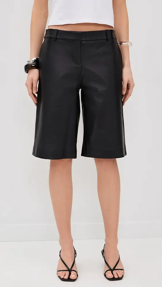 Reformation Veda Gisele Leather Low Rise Bermuda Shorts | Thumbnail 6 Reformation Veda Gisele Leather Low Rise Bermuda Shorts | Thumbnail 6