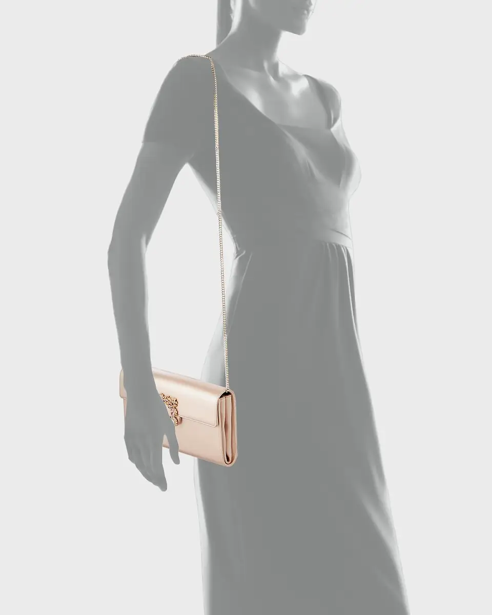 Roger Vivier Envelope Flap Flower Buckle Clutch Bag | Thumbnail 4 Roger Vivier Envelope Flap Flower Buckle Clutch Bag | Thumbnail 4