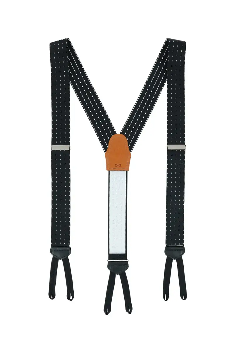 Trafalgar Men's Formal Pindot Silk Suspender Braces | Thumbnail 3