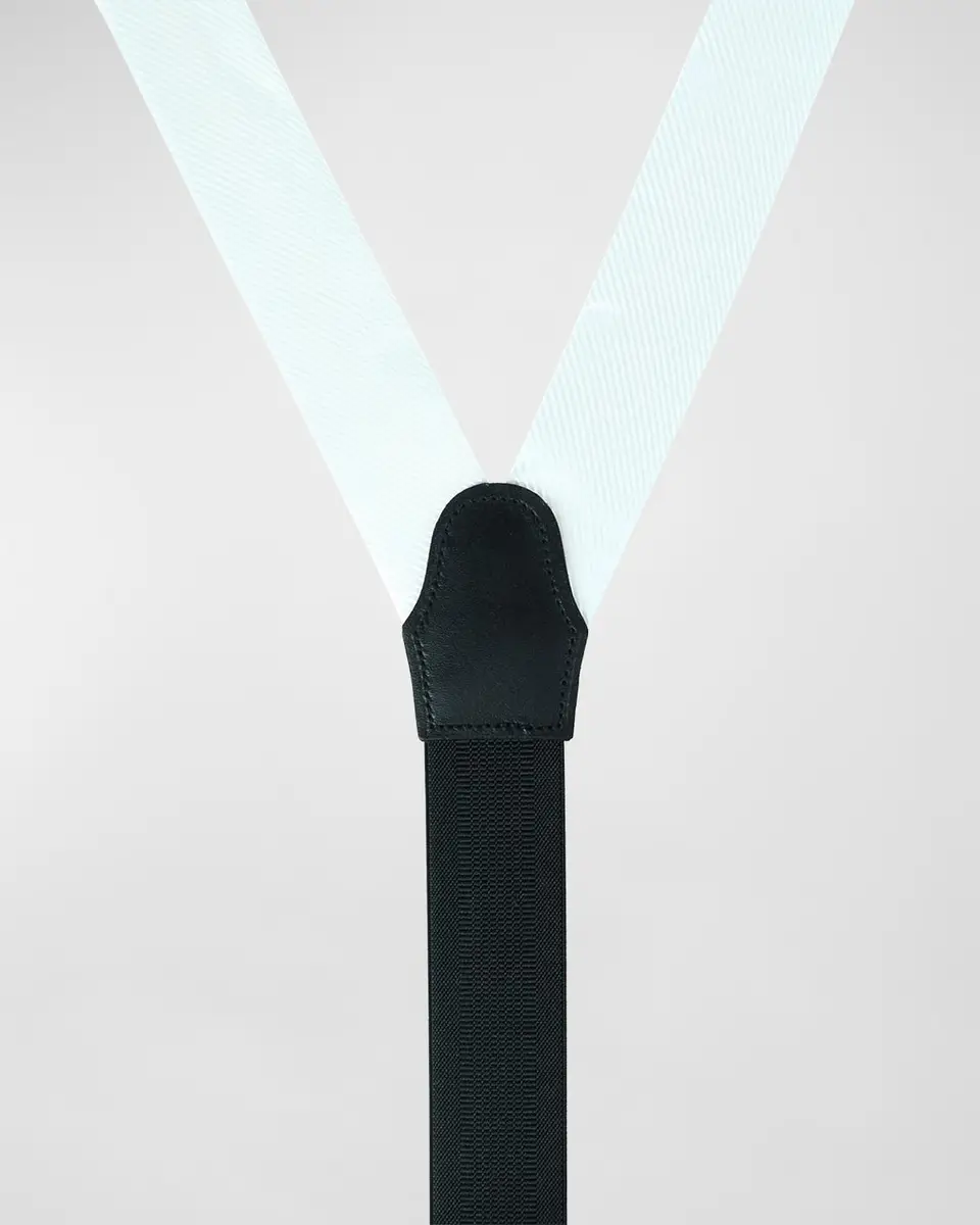 Trafalgar Men's Leyton Diagonal-Weave Silk Suspender Braces | Thumbnail 2