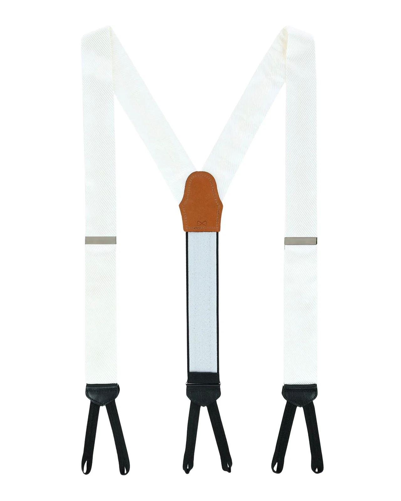 Trafalgar Men's Leyton Diagonal-Weave Silk Suspender Braces