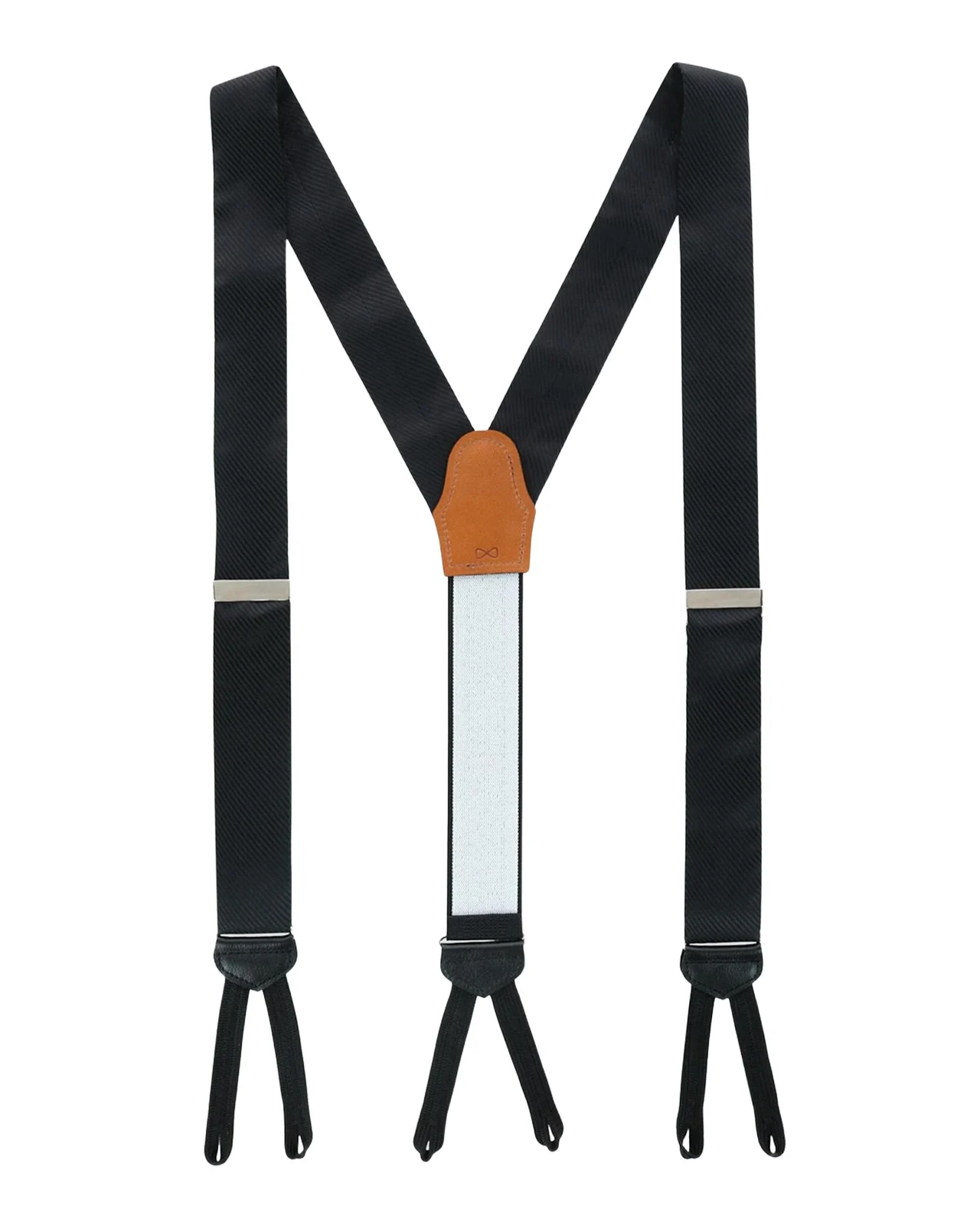 Men's Leyton Diagonal-Weave Silk Suspender Braces
