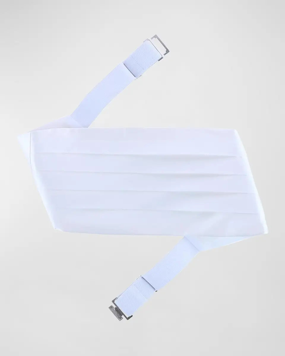 Trafalgar Men's Sutton Pleated Satin Cummerbund | Thumbnail 2 Trafalgar Men's Sutton Pleated Satin Cummerbund | Thumbnail 2