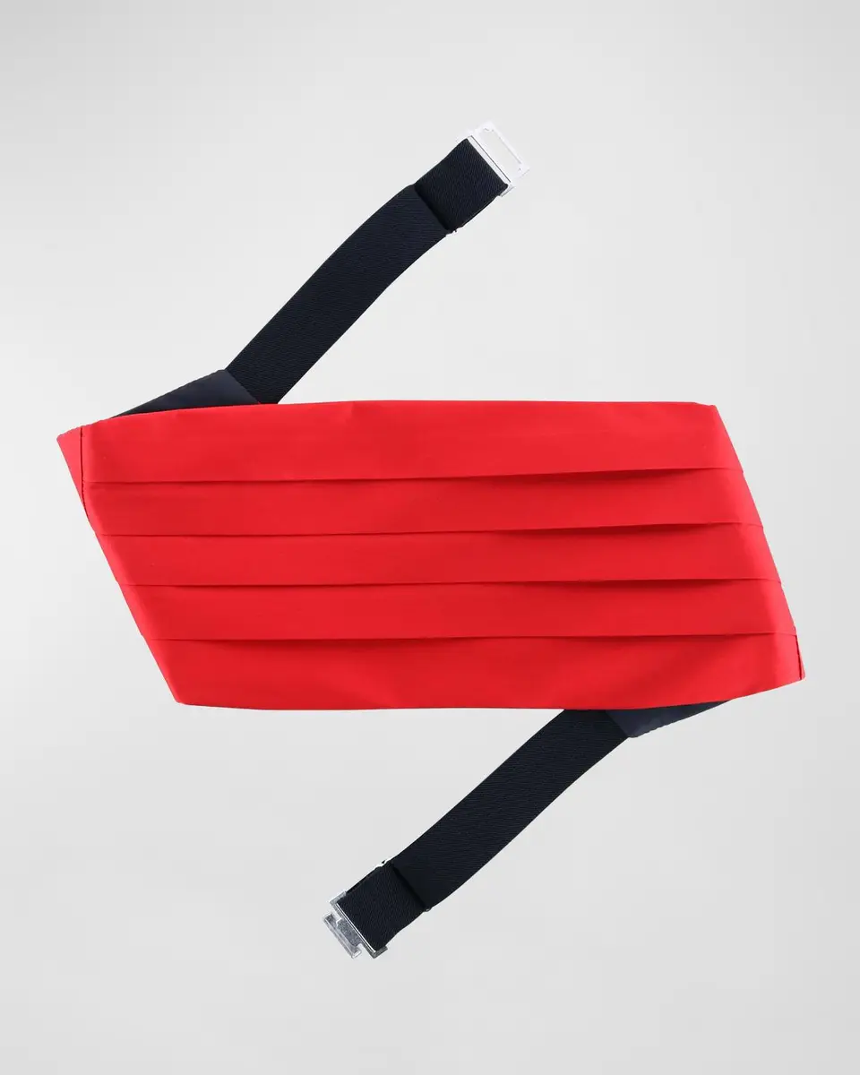 Trafalgar Men's Sutton Pleated Satin Cummerbund | Thumbnail 2 Trafalgar Men's Sutton Pleated Satin Cummerbund | Thumbnail 2