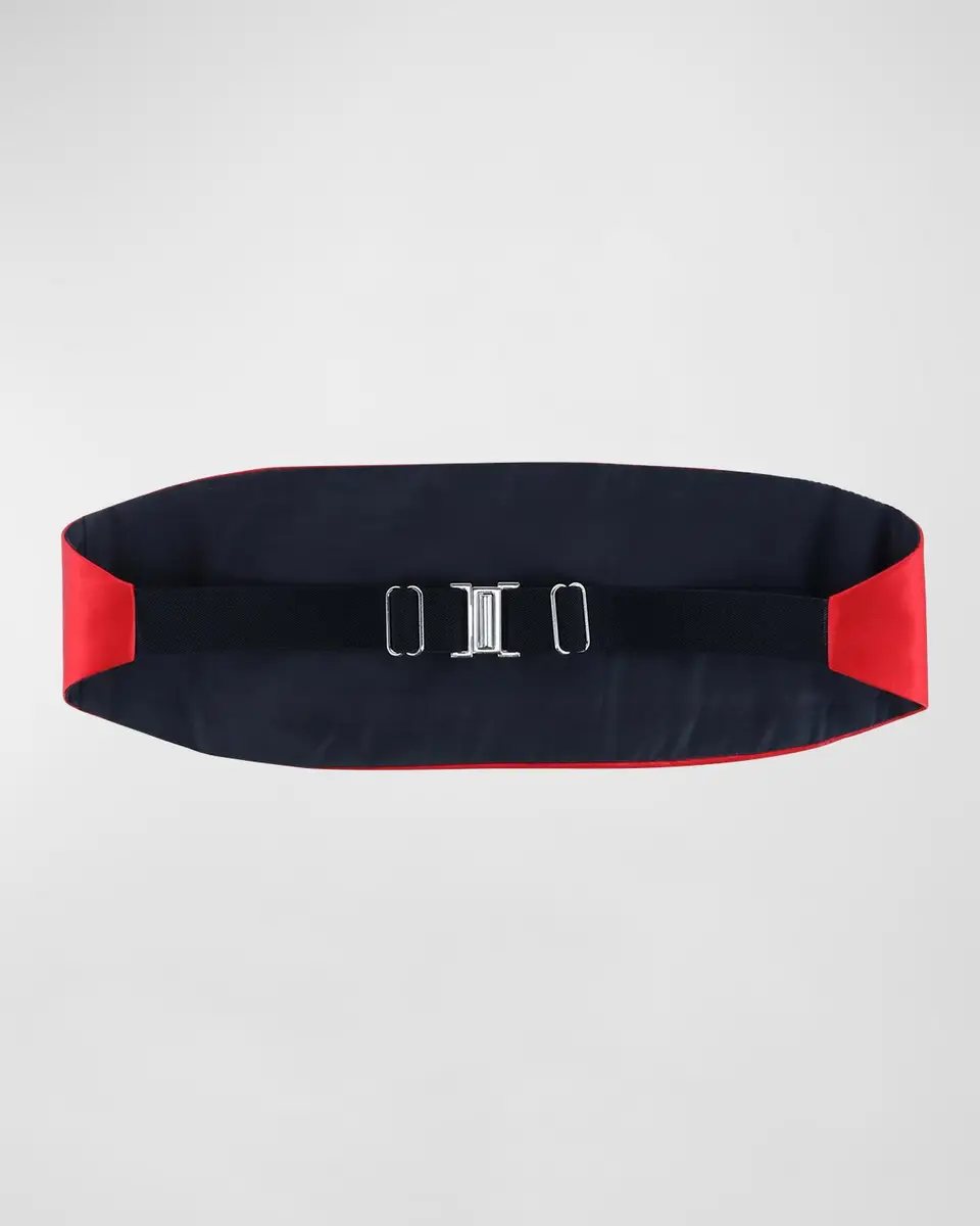 Trafalgar Men's Sutton Pleated Satin Cummerbund | Thumbnail 3 Trafalgar Men's Sutton Pleated Satin Cummerbund | Thumbnail 3