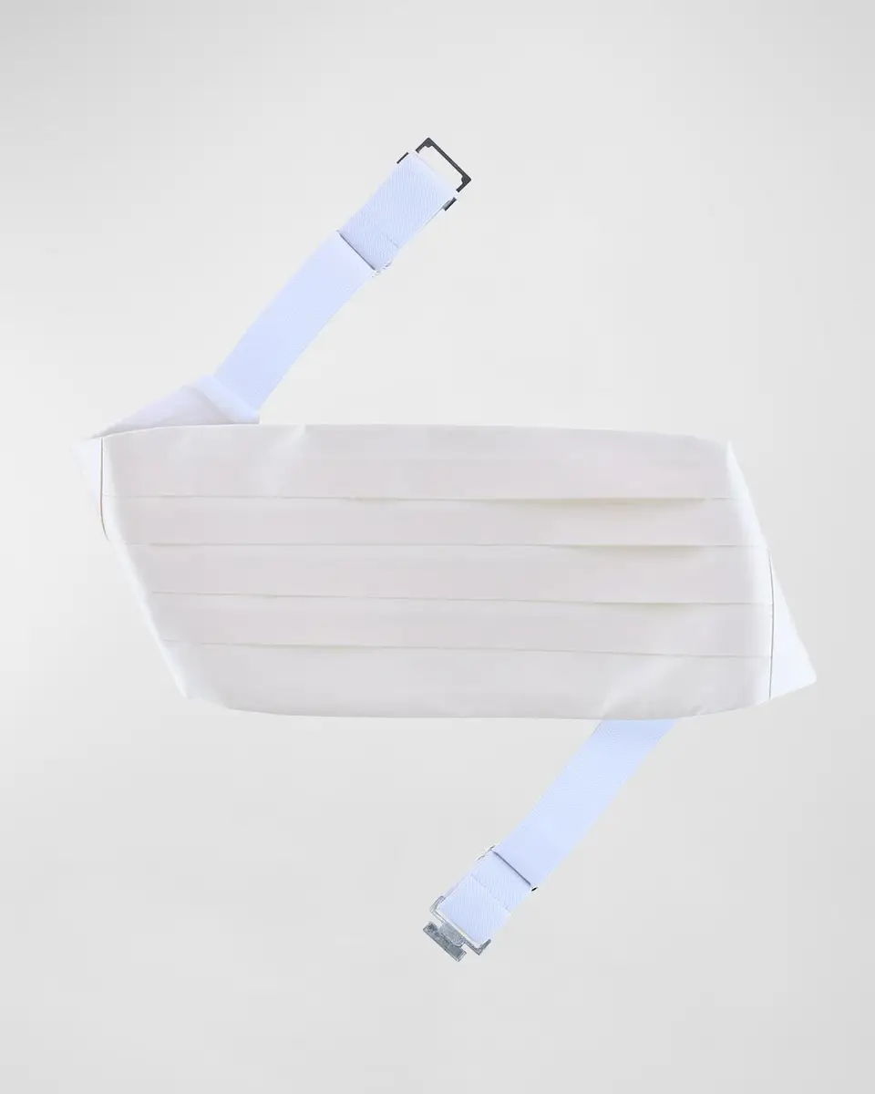 Trafalgar Men's Sutton Pleated Satin Cummerbund | Thumbnail 2 Trafalgar Men's Sutton Pleated Satin Cummerbund | Thumbnail 2