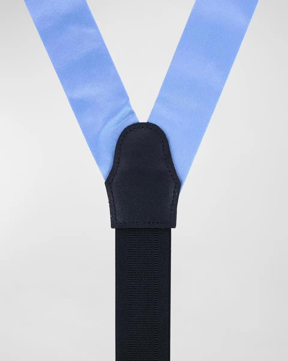 Trafalgar Men's Sutton Solid Silk Suspender Braces | Thumbnail 2