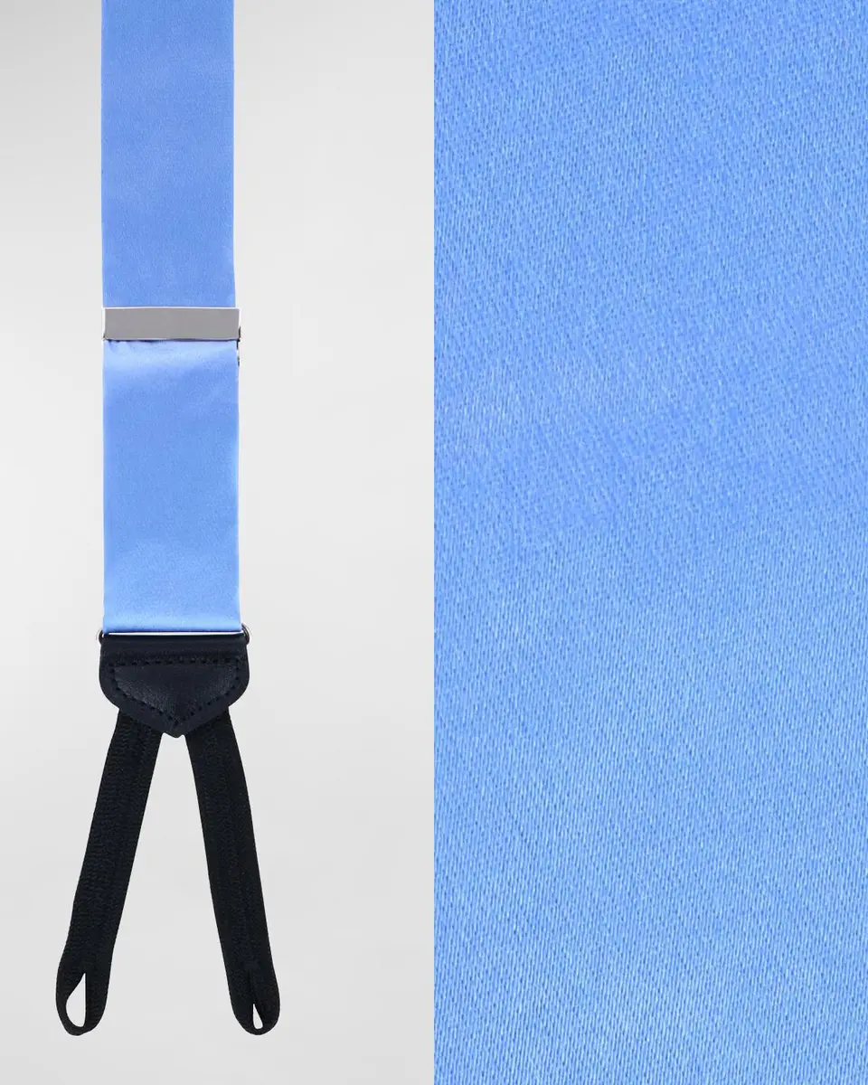 Trafalgar Men's Sutton Solid Silk Suspender Braces | Thumbnail 3