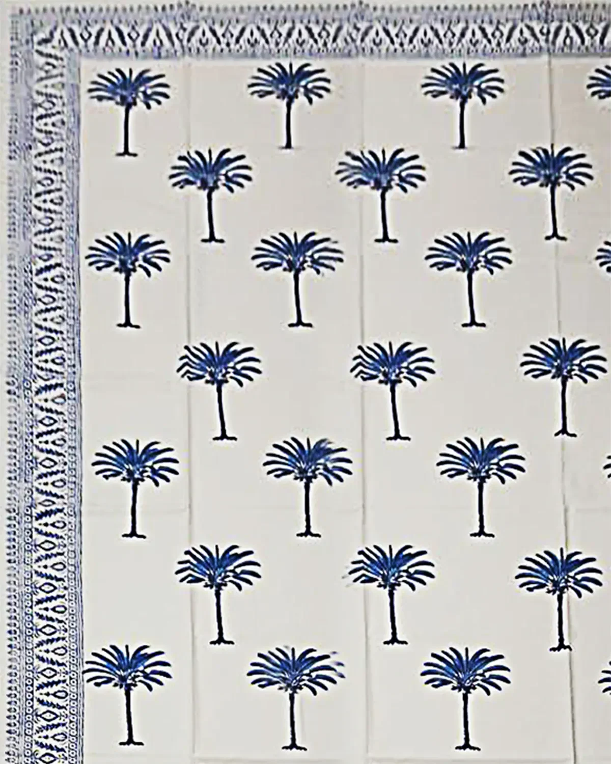 LES OTTOMANS Lemon Hand-Printed Cotton Tablecloth