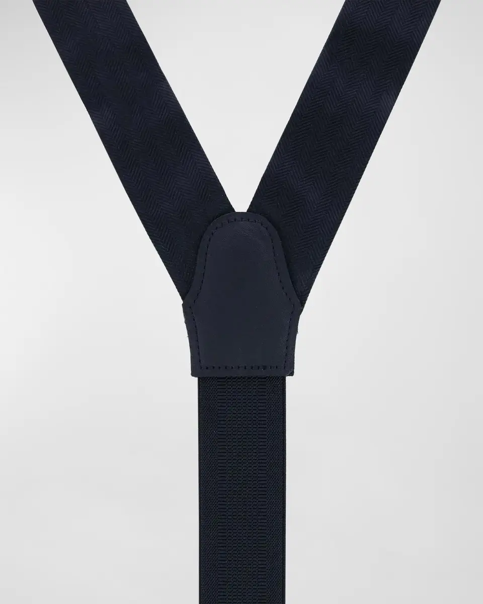 Trafalgar Men's Herringbone Silk Suspender Braces | Thumbnail 2 Trafalgar Men's Herringbone Silk Suspender Braces | Thumbnail 2
