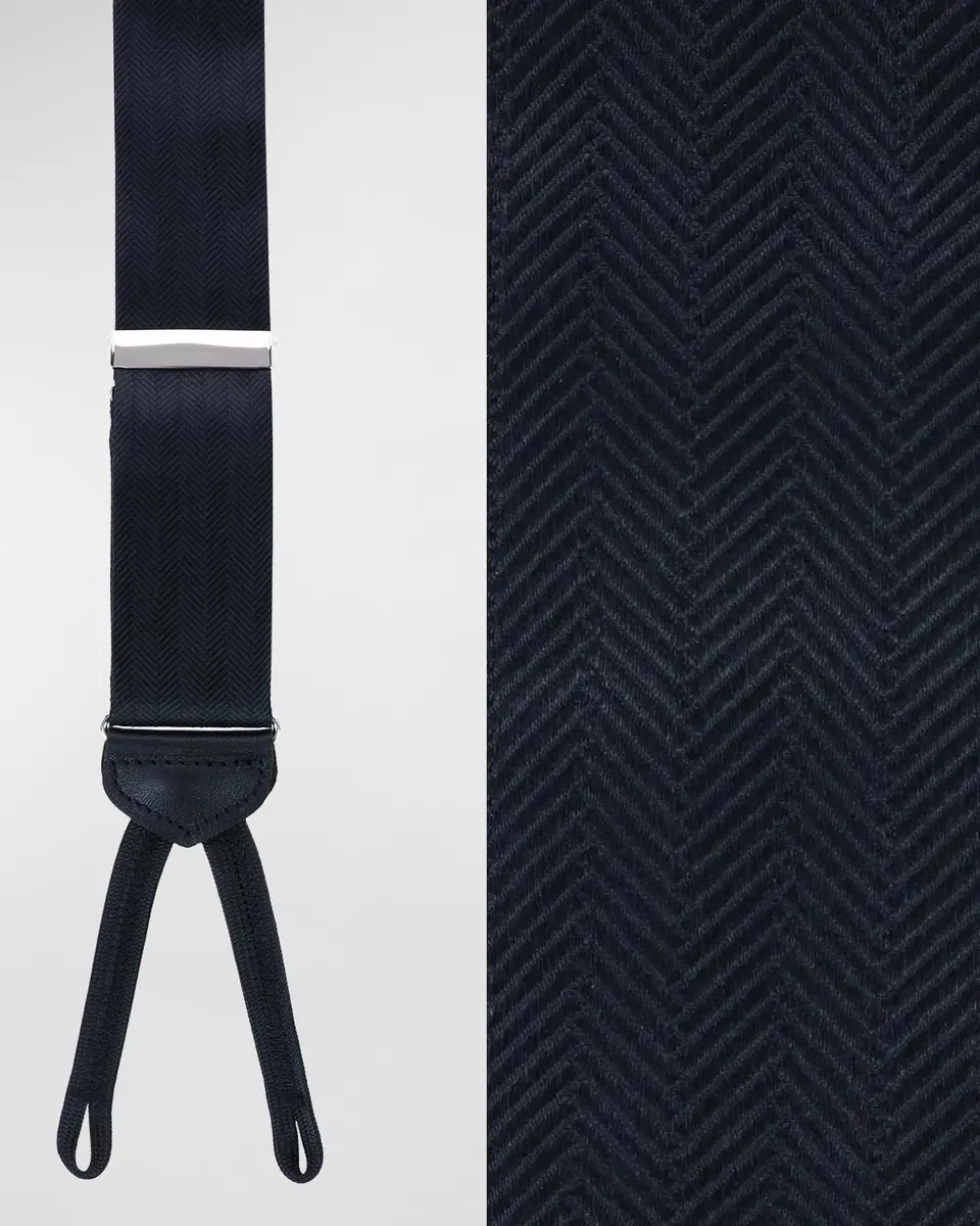 Trafalgar Men's Herringbone Silk Suspender Braces | Thumbnail 3 Trafalgar Men's Herringbone Silk Suspender Braces | Thumbnail 3