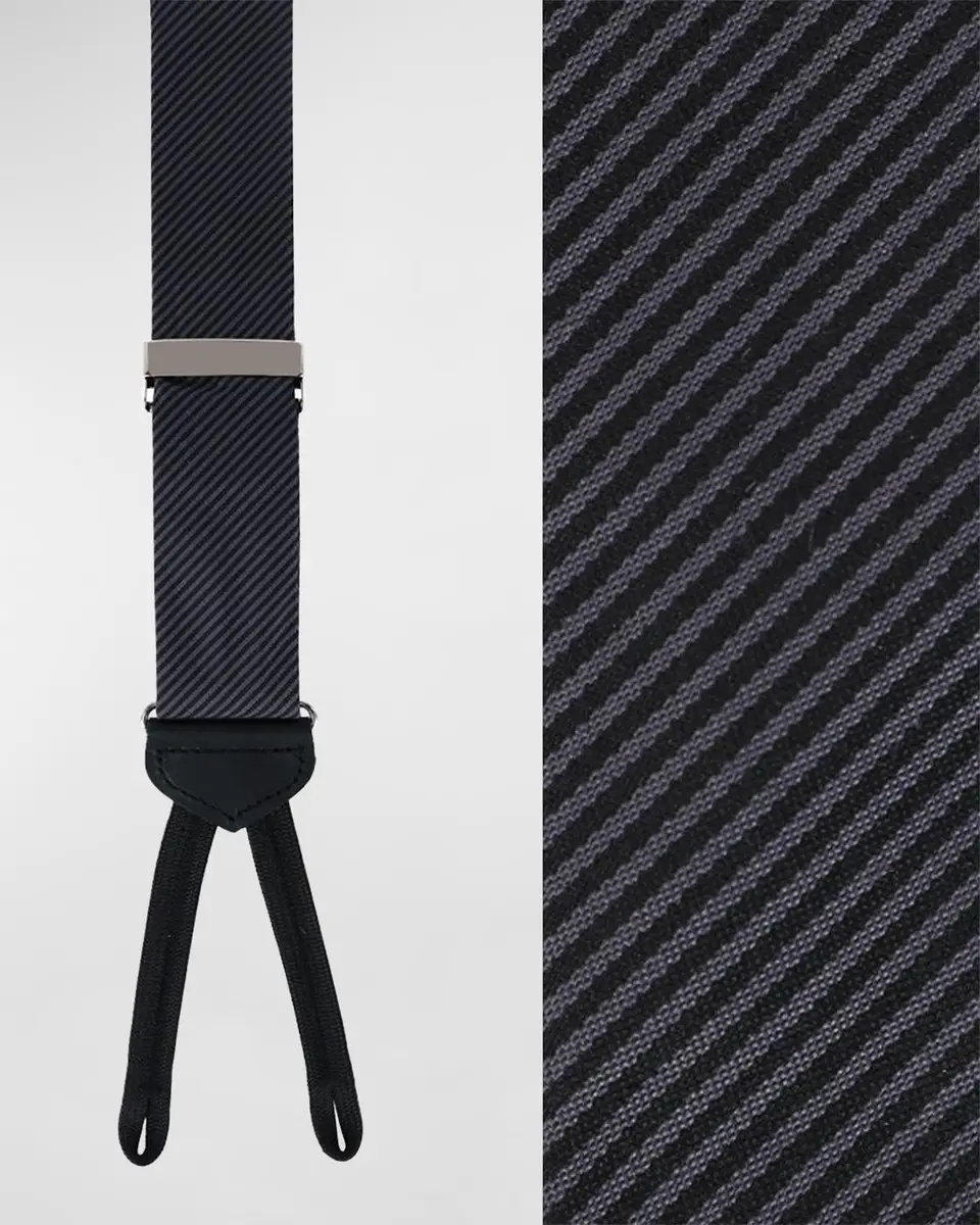 Trafalgar Men's Leyton Diagonal-Weave Silk Suspender Braces | Thumbnail 3 Trafalgar Men's Leyton Diagonal-Weave Silk Suspender Braces | Thumbnail 3