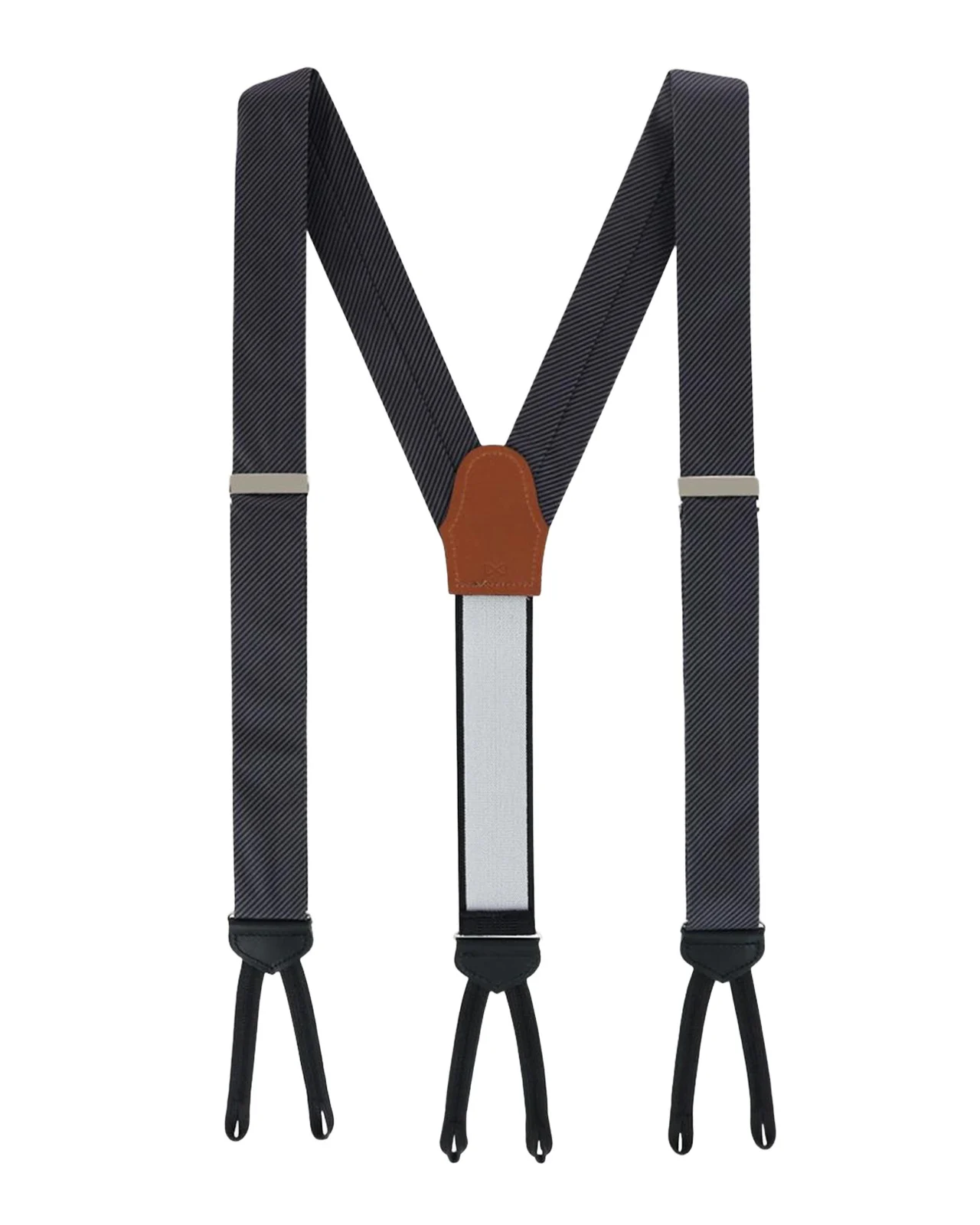 Men's Leyton Diagonal-Weave Silk Suspender Braces