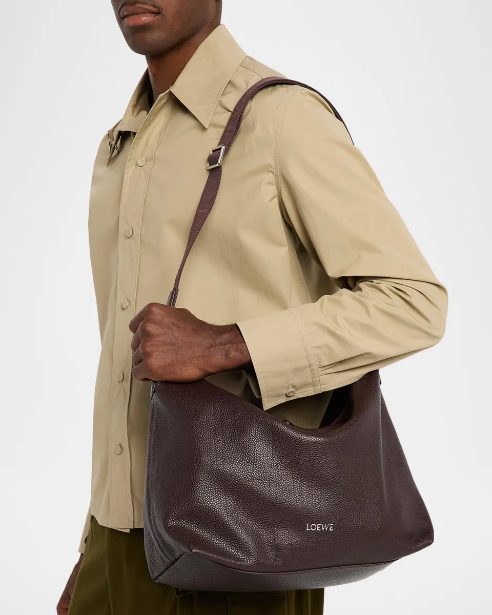 Loewe Men's Cubi Leather Crossbody Bag | Thumbnail 2 Loewe Men's Cubi Leather Crossbody Bag | Thumbnail 2