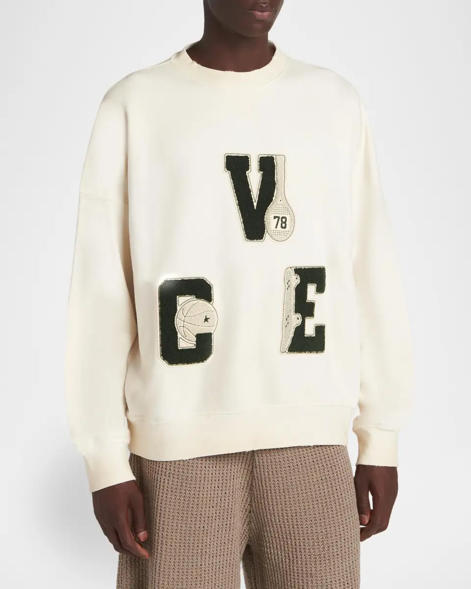 Golden Goose Men's Star Cotton VCE-Embroidered Oversized Sweatshirt | Thumbnail 4 Golden Goose Men's Star Cotton VCE-Embroidered Oversized Sweatshirt | Thumbnail 4