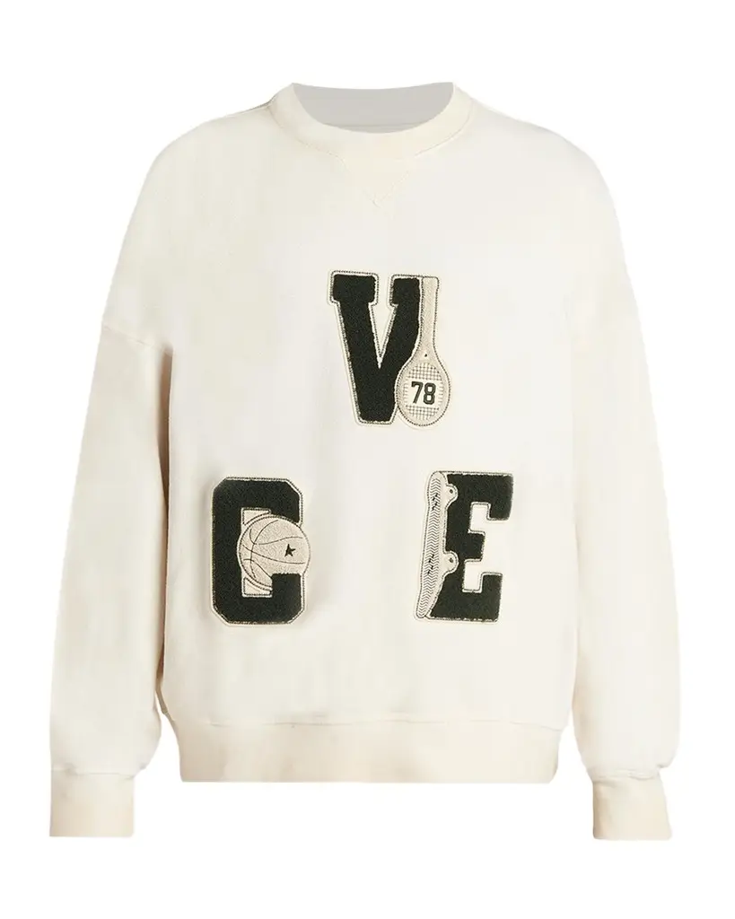 Golden Goose Men's Star Cotton VCE-Embroidered Oversized Sweatshirt
