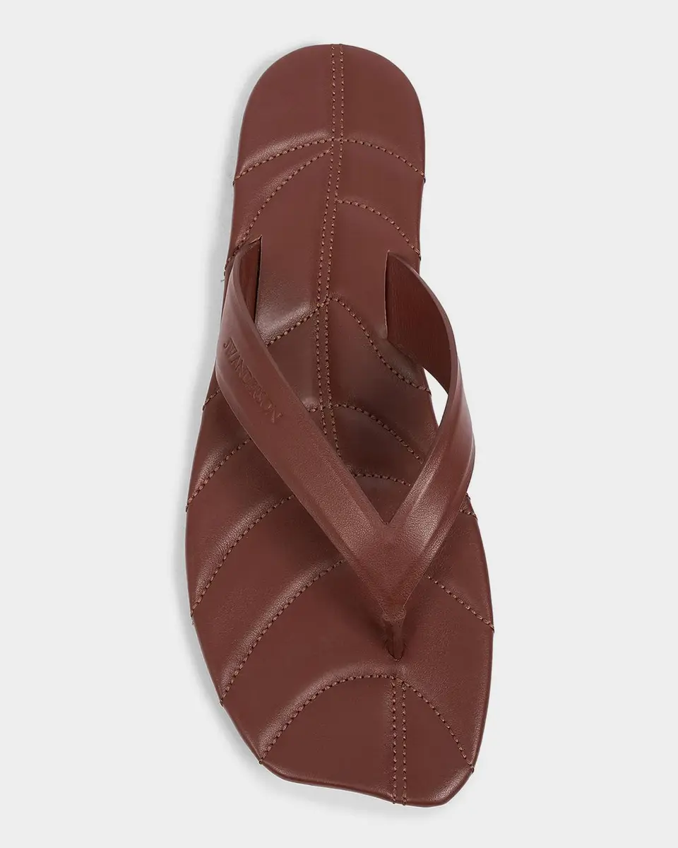 JW Anderson Leaf Leather Flat Thong Sandals | Thumbnail 4