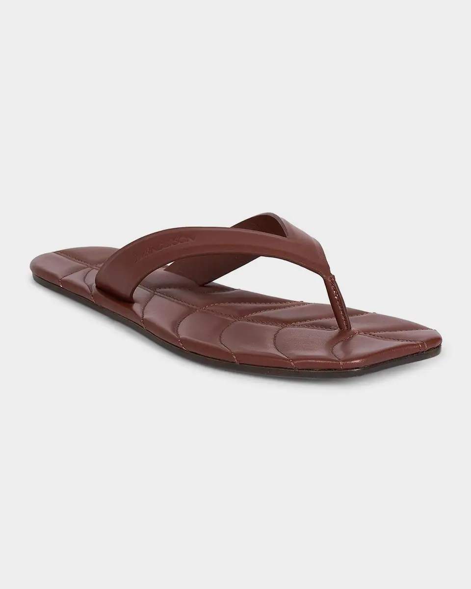 JW Anderson Leaf Leather Flat Thong Sandals | Thumbnail 5