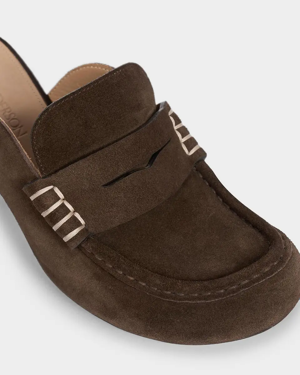 JW Anderson 75mm Suede Loafer Mules | Thumbnail 3 JW Anderson 75mm Suede Loafer Mules | Thumbnail 3