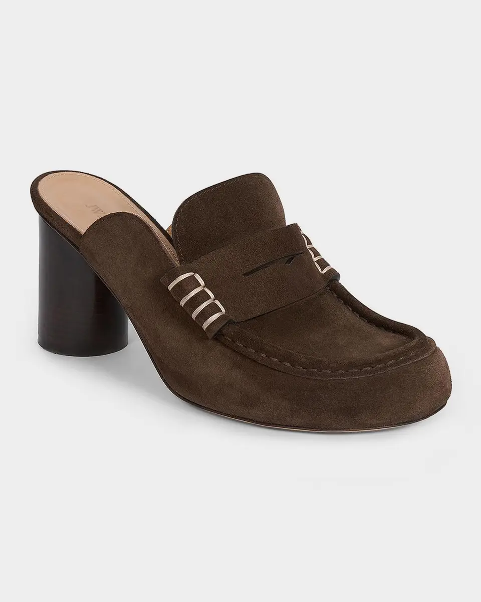 JW Anderson 75mm Suede Loafer Mules | Thumbnail 4 JW Anderson 75mm Suede Loafer Mules | Thumbnail 4