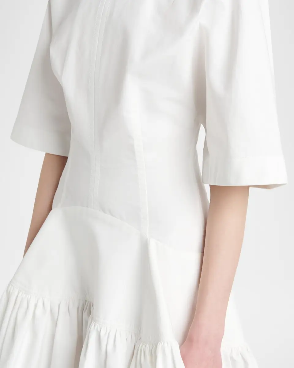 Bottega Veneta Cotton Voile Drop-Waist Midi Dress | Thumbnail 5