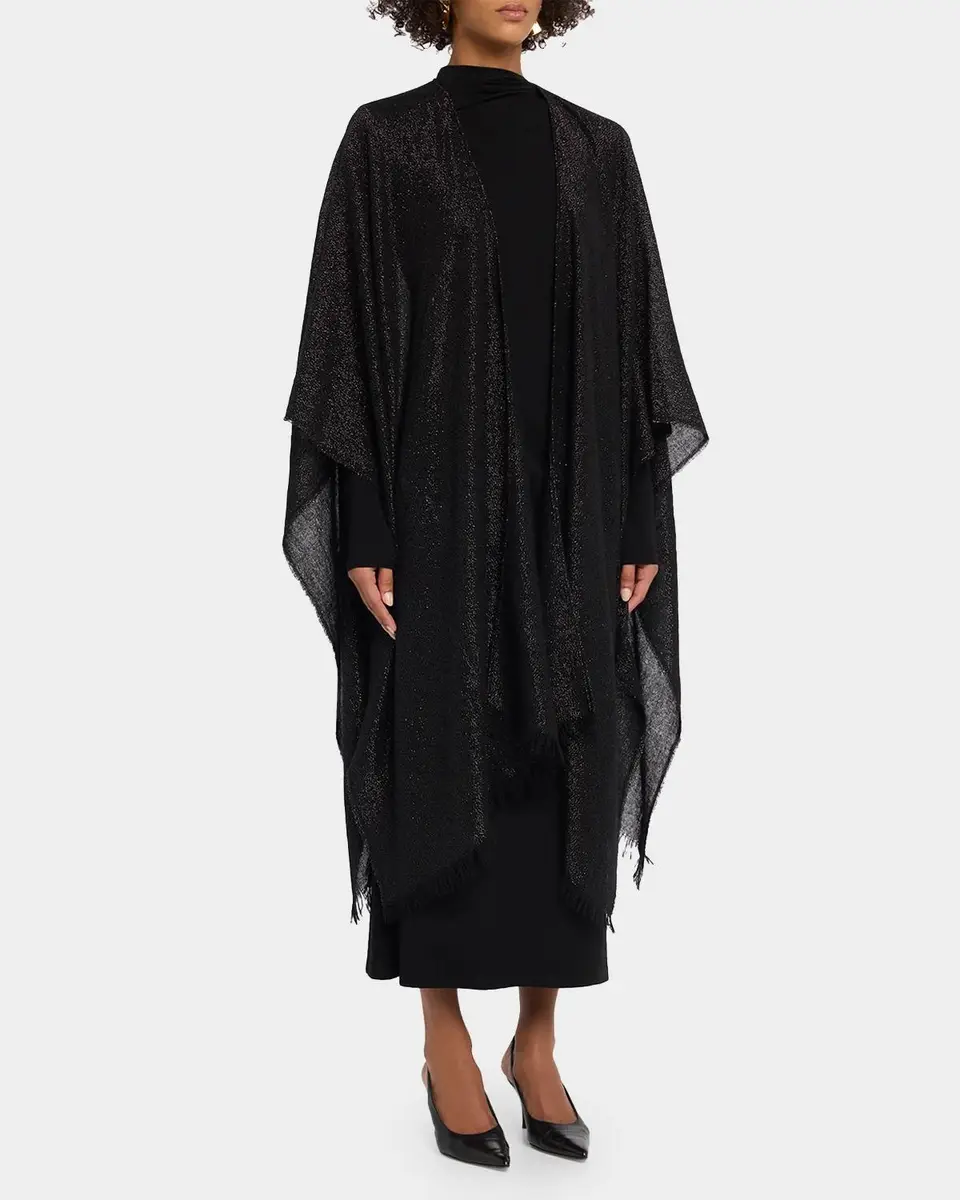 Akris Metallic Wool-Cashmere Cape Scarf | Thumbnail 4 Akris Metallic Wool-Cashmere Cape Scarf | Thumbnail 4