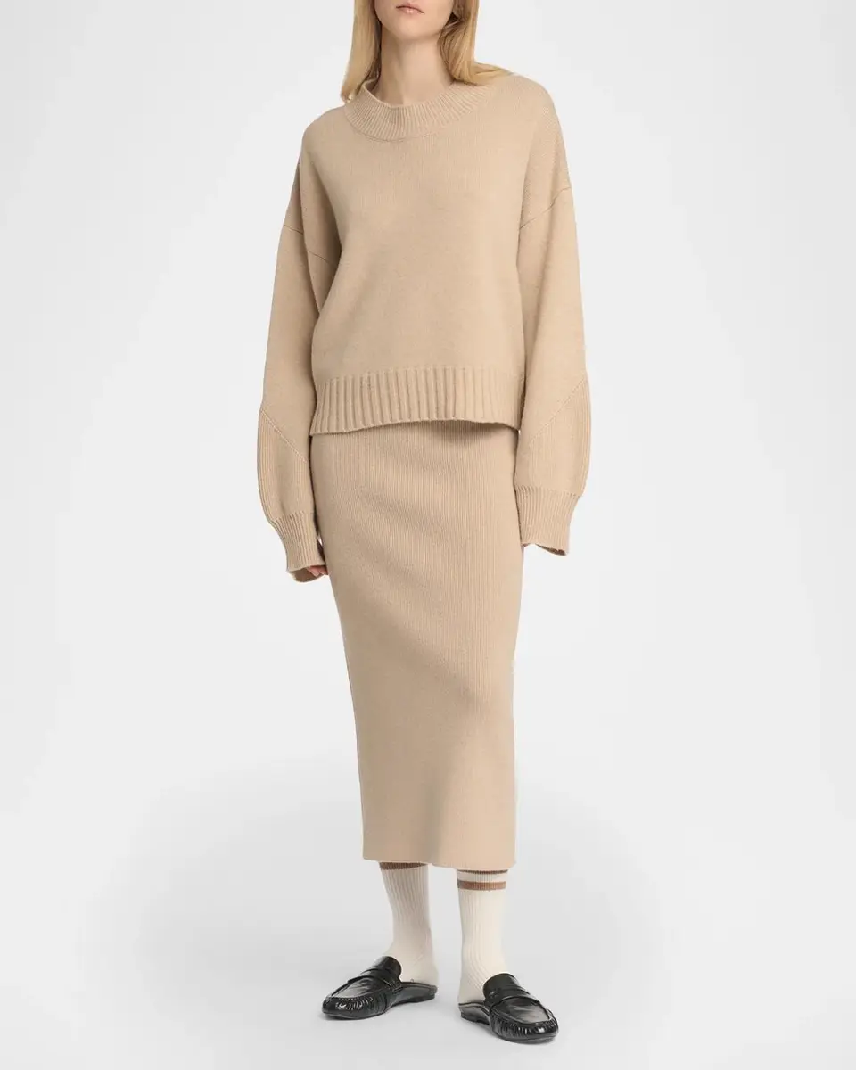 Malo Cashmere Stockinette Knit Oversized Crewneck Sweater | Thumbnail 2 Malo Cashmere Stockinette Knit Oversized Crewneck Sweater | Thumbnail 2