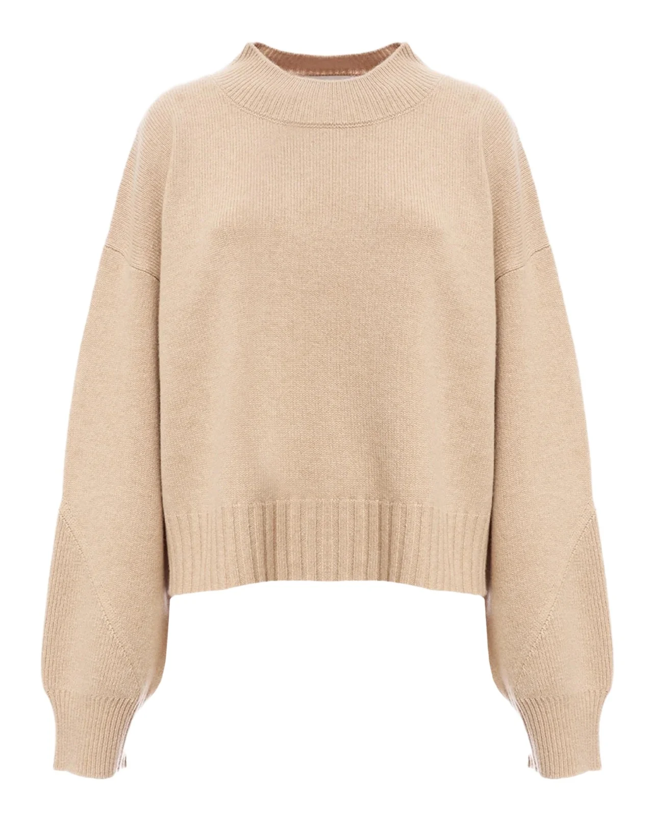 Malo Cashmere Stockinette Knit Oversized Crewneck Sweater