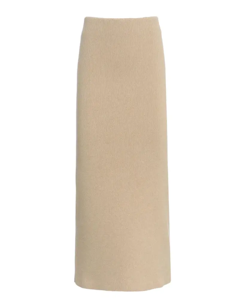 Malo Cashmere Rib Midi Skirt
