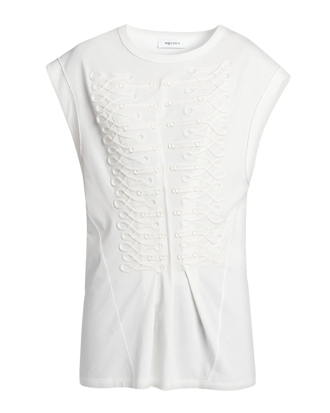 Alexander McQueen Frogging Embroidered Cotton T-Shirt