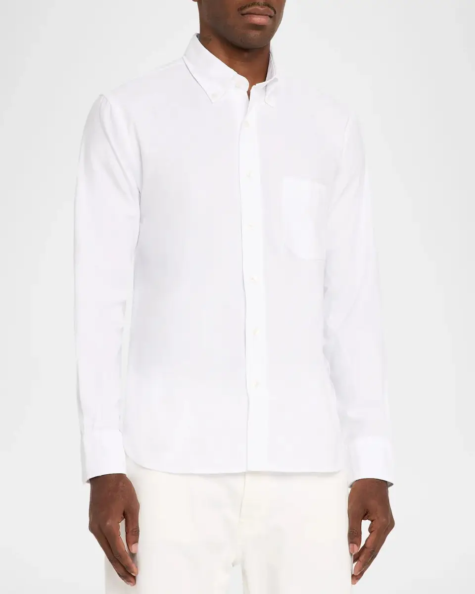 OFFICINE GÉNÉRALE Men's Cotton Oxford Pocket Button-Down Shirt | Thumbnail 4 OFFICINE GÉNÉRALE Men's Cotton Oxford Pocket Button-Down Shirt | Thumbnail 4