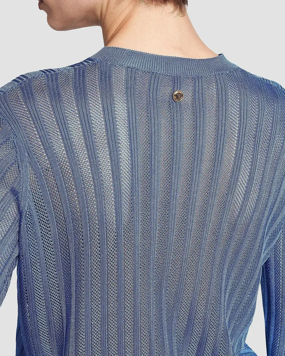 Versace La Vacanza Mesh Rib-Knit Cardigan | Thumbnail 5 Versace La Vacanza Mesh Rib-Knit Cardigan | Thumbnail 5