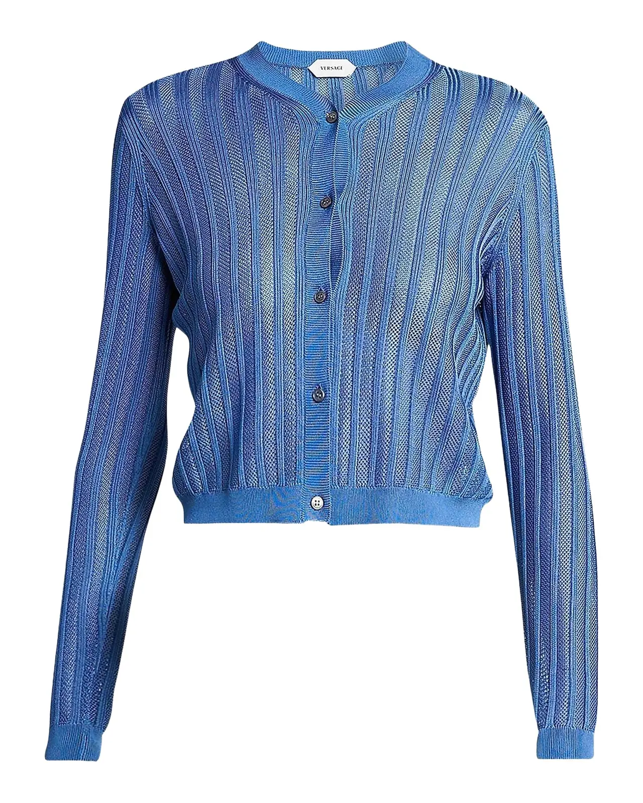 La Vacanza Mesh Rib-Knit Cardigan