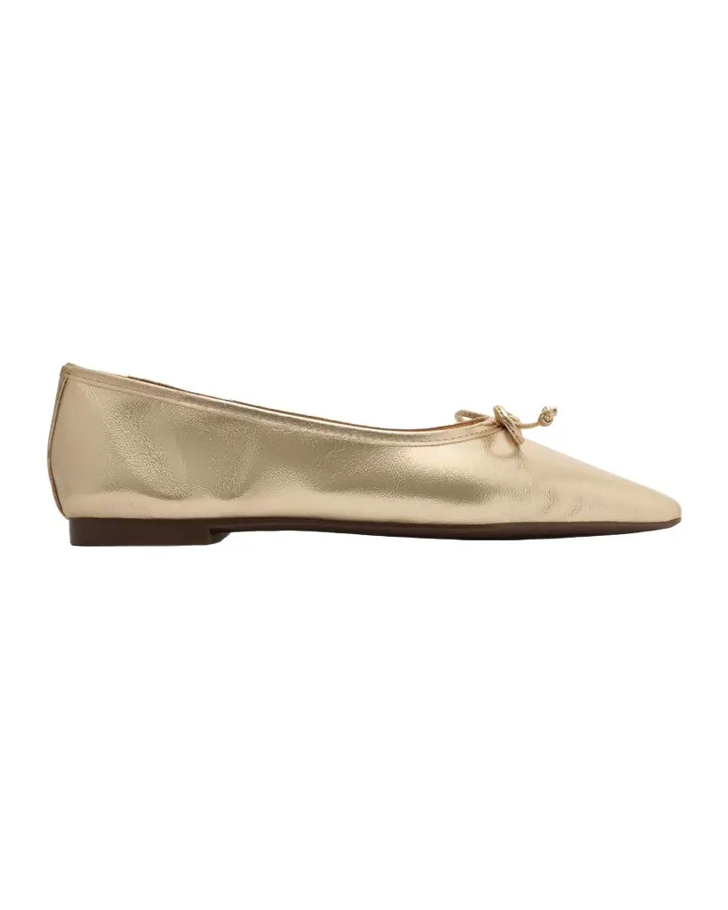 Schutz Arissa Metallic Leather Ballerina Flats