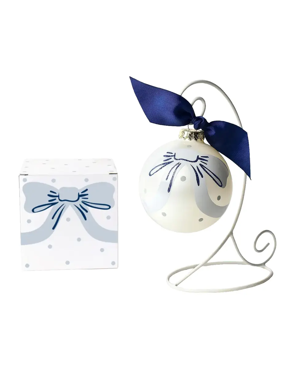 Coton Colors Little Love Blue Bow Christmas Ornament with Stand | Thumbnail 2 Coton Colors Little Love Blue Bow Christmas Ornament with Stand | Thumbnail 2